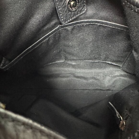 Talbots Black Leather Braided Strap Shoulder Bag Zip Closure & Inner Pocket - Picture 8 of 8